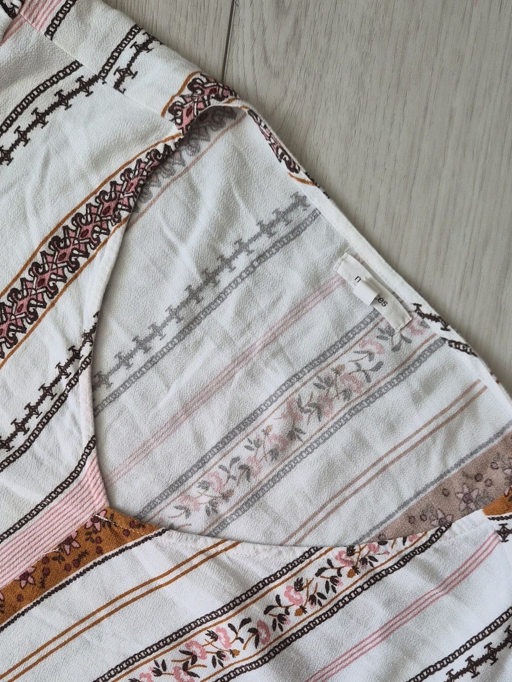 Maurices White Top with Pink and Brown Stripes - Picture 10 of 11